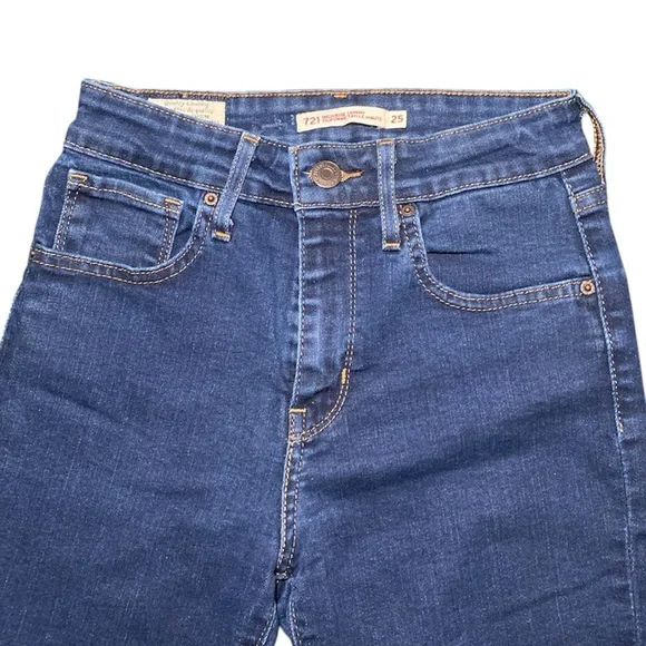 ‼️NOW SOLD ‼️ Levi's RED TAG 721 Highrise Skinny Dark Blue Jeans - Picture 8 of 12